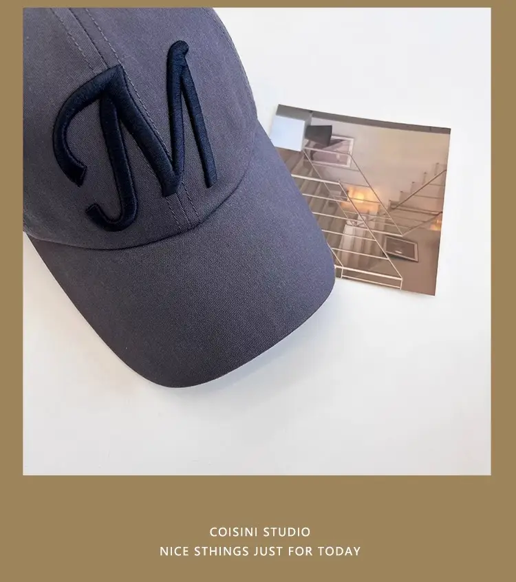 White M Letter Baseball Cap for Girls Boys Summer Casual — feature 17