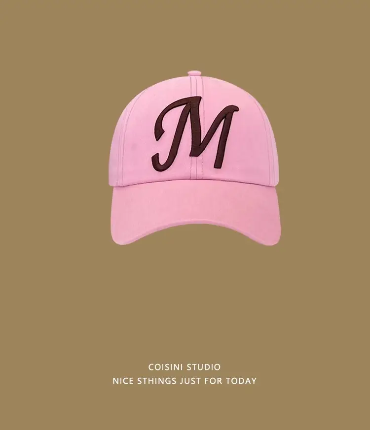White M Letter Baseball Cap for Girls Boys Summer Casual — feature 4