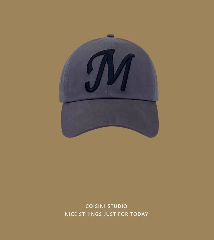 White M Letter Baseball Cap for Girls Boys Summer Casual — feature 6