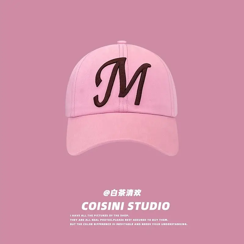White M Letter Baseball Cap for Girls Boys Summer Casual - Image 2