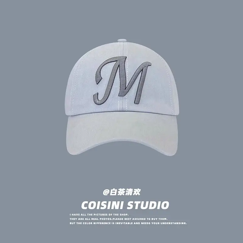 White M Letter Baseball Cap for Girls Boys Summer Casual - Image 3