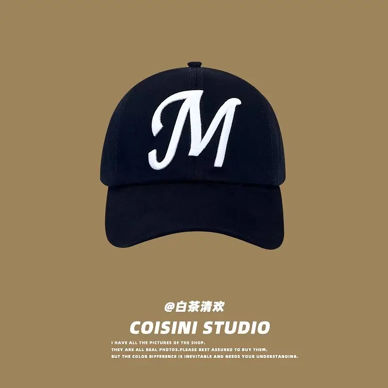 White M Letter Baseball Cap for Girls Boys Summer Casual - Image 5