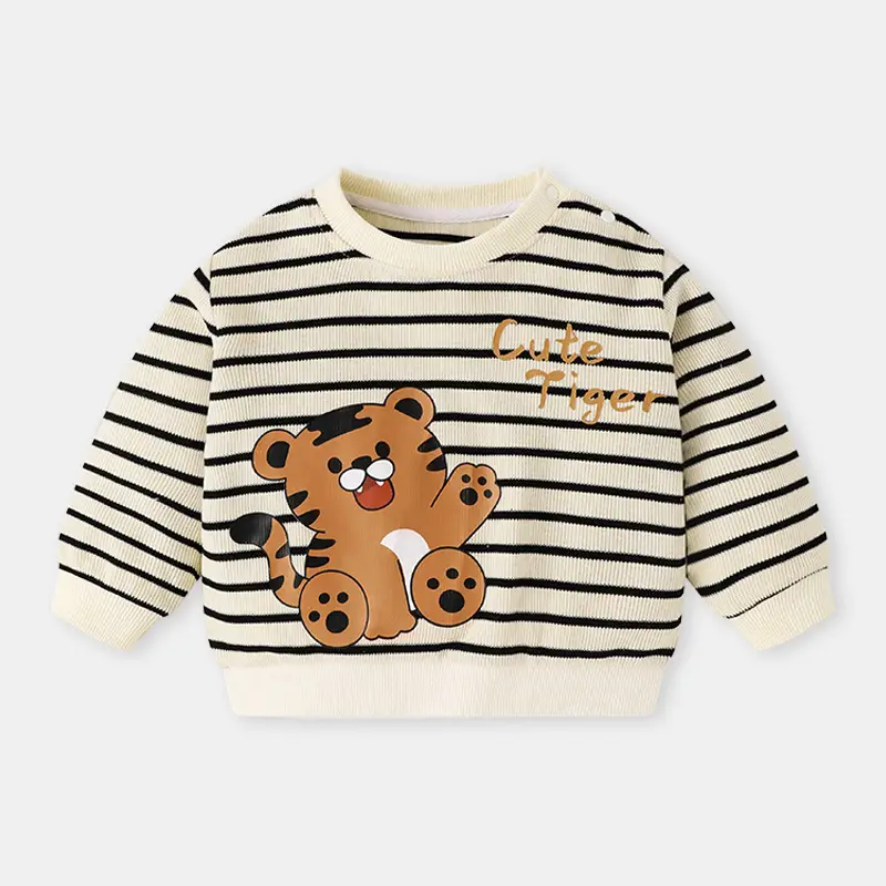Baby Sweater Striped Bear Print Spring Autumn Boys