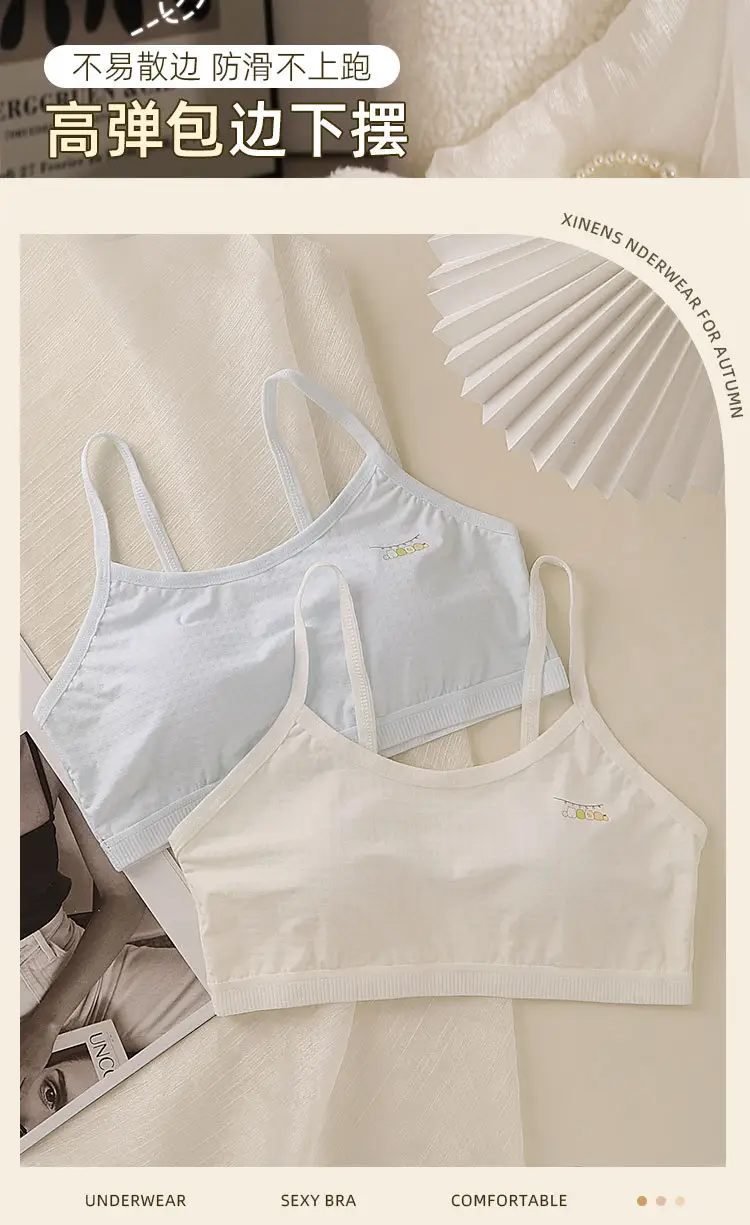 Children's Vest, Girl's Intimates, First and Second Stage Primary School Students' Pure Cotton Bra, Girls' Medium and Large Kidsren's Tube Top Thin — feature 6