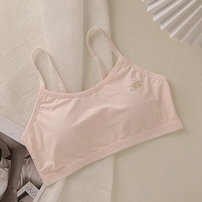 Children's Vest, Girl's Intimates, First and Second Stage Primary School Students' Pure Cotton Bra, Girls' Medium and Large Kidsren's Tube Top Thin