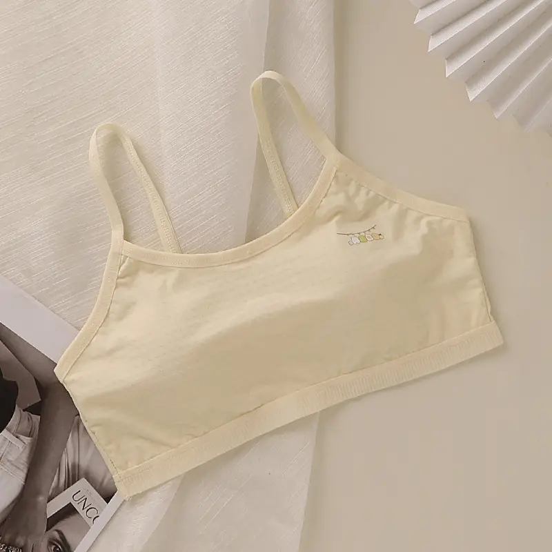 Children's Vest, Girl's Intimates, First and Second Stage Primary School Students' Pure Cotton Bra, Girls' Medium and Large Kidsren's Tube Top Thin