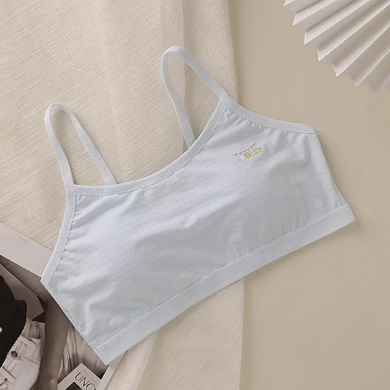 Children's Vest, Girl's Intimates, First and Second Stage Primary School Students' Pure Cotton Bra, Girls' Medium and Large Kidsren's Tube Top Thin