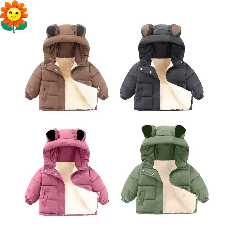 Boys' Winter Cotton Coat 2026 New Korean Style Children's Cartoon Fleece-Lined down Cotton Jacket Thickened Cotton-Padded Outerwear
