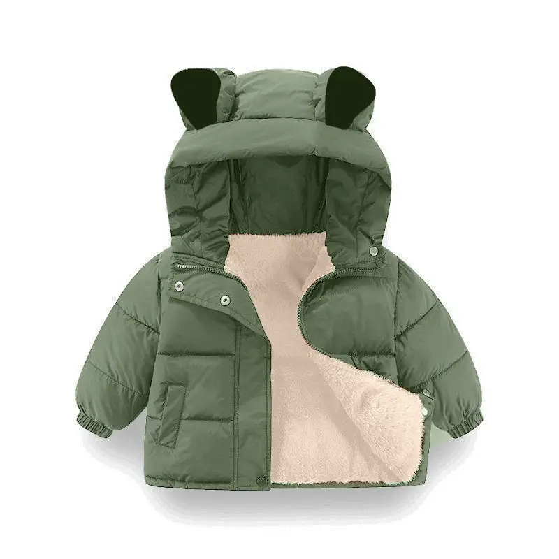 Boys' Winter Cotton Coat 2026 New Korean Style Children's Cartoon Fleece-Lined down Cotton Jacket Thickened Cotton-Padded Outerwear