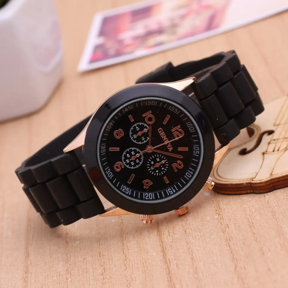New Women's Butterfly Watch & Jewelry Set Black Gold - Image 3