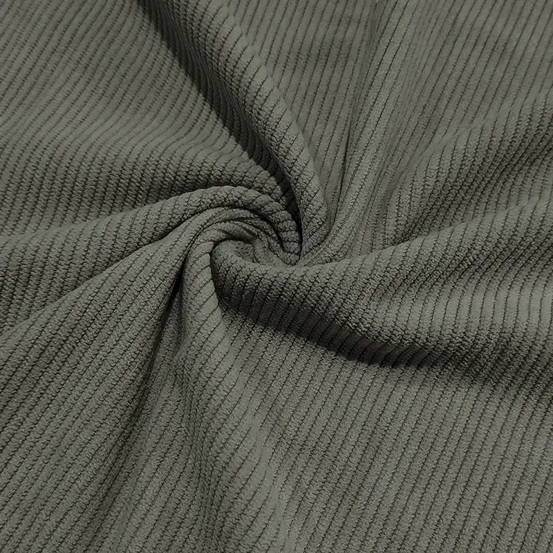 Men's Long Sleeve Corduroy T-Shirt Brown Four Button — feature 26
