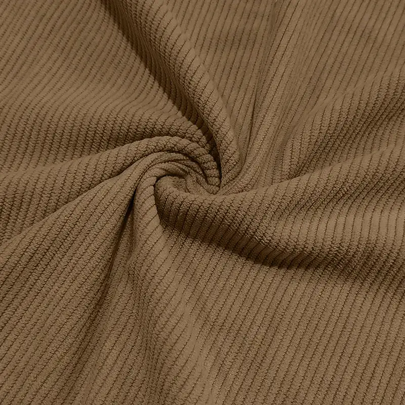 Men's Long Sleeve Corduroy T-Shirt Brown Four Button — feature 49