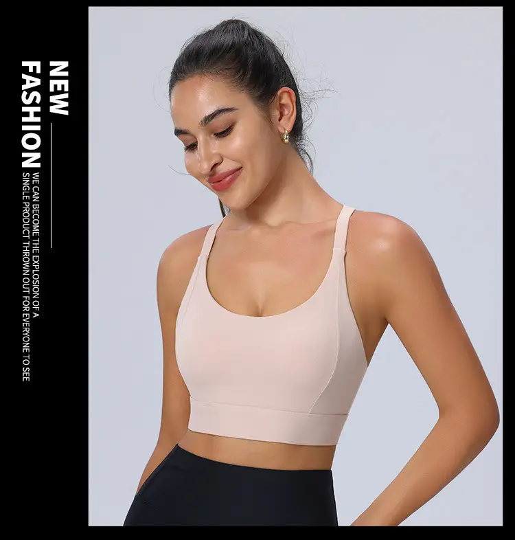 Amazon Cross-Back Fixed Cup Sports Bra Quick-Dry Shockproof Running Fitness Yoga Plus Size Underwear — feature 14