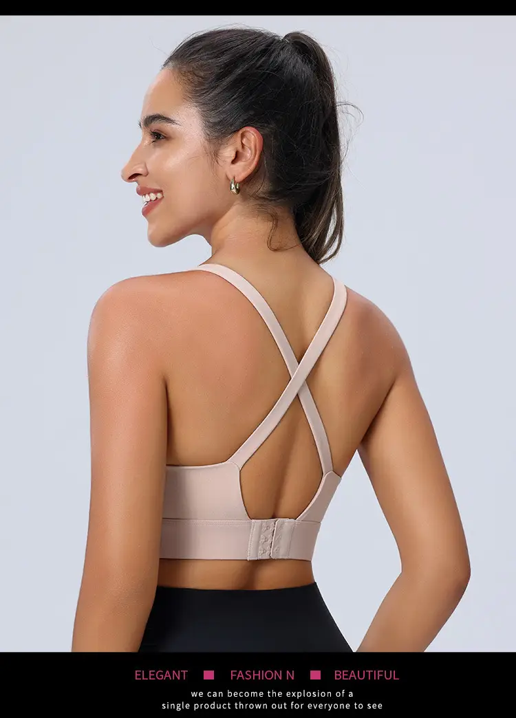 Amazon Cross-Back Fixed Cup Sports Bra Quick-Dry Shockproof Running Fitness Yoga Plus Size Underwear — feature 15