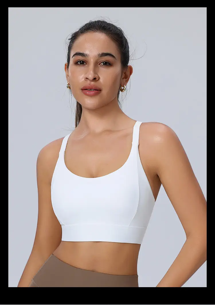 Amazon Cross-Back Fixed Cup Sports Bra Quick-Dry Shockproof Running Fitness Yoga Plus Size Underwear — feature 22