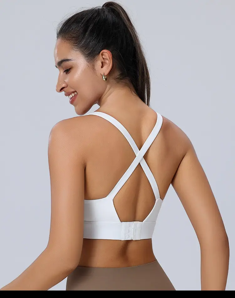 Amazon Cross-Back Fixed Cup Sports Bra Quick-Dry Shockproof Running Fitness Yoga Plus Size Underwear — feature 23