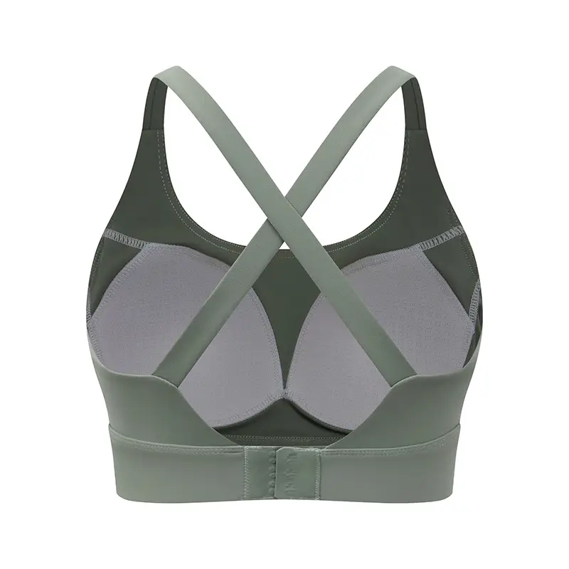 Amazon Cross-Back Fixed Cup Sports Bra Quick-Dry Shockproof Running Fitness Yoga Plus Size Underwear