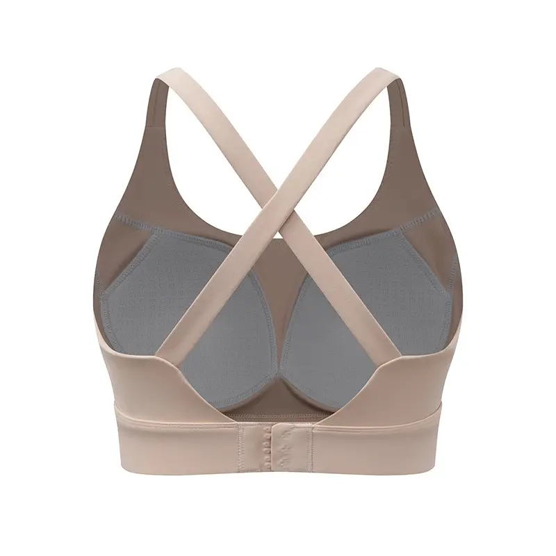 Amazon Cross-Back Fixed Cup Sports Bra Quick-Dry Shockproof Running Fitness Yoga Plus Size Underwear