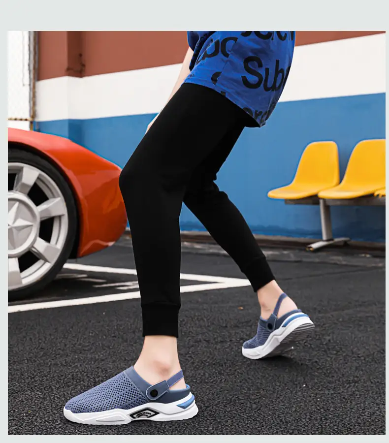 Cross-border plus size Men's Shoes Summer Flip-flops Men's Half Slippers Men's Sandals Student Hole-hole Baotou Sandals Beach Shoes — feature 10