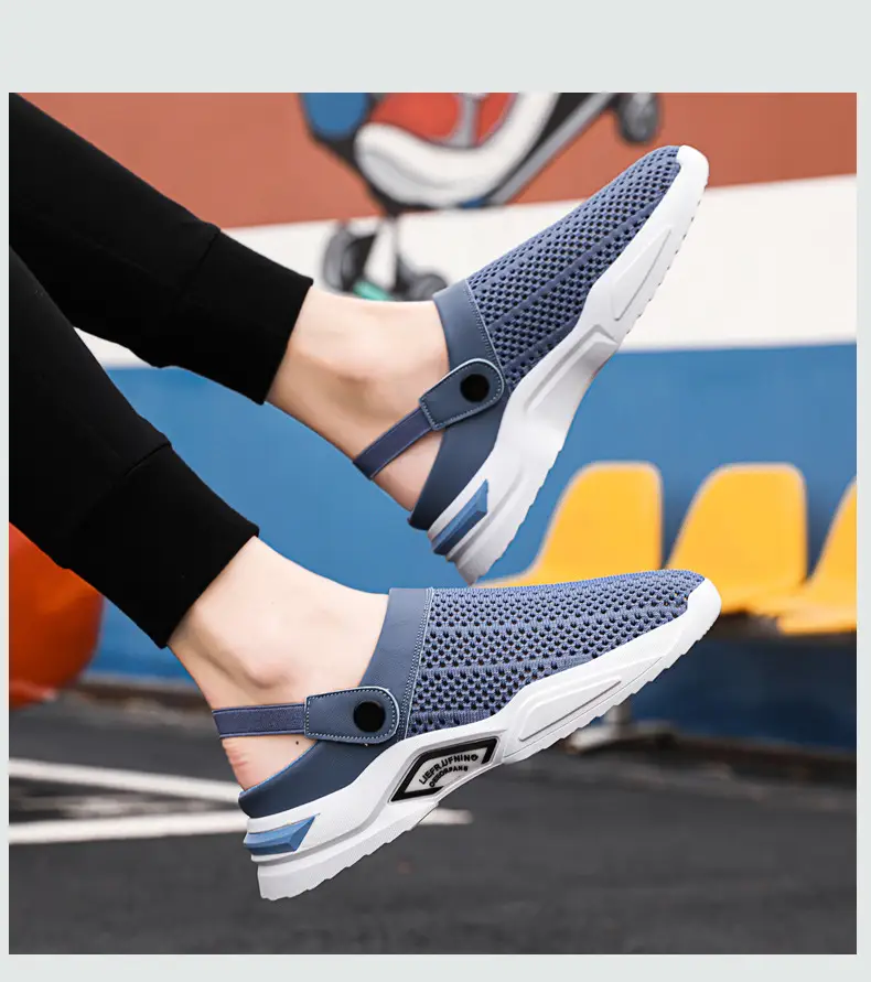 Cross-border plus size Men's Shoes Summer Flip-flops Men's Half Slippers Men's Sandals Student Hole-hole Baotou Sandals Beach Shoes — feature 12
