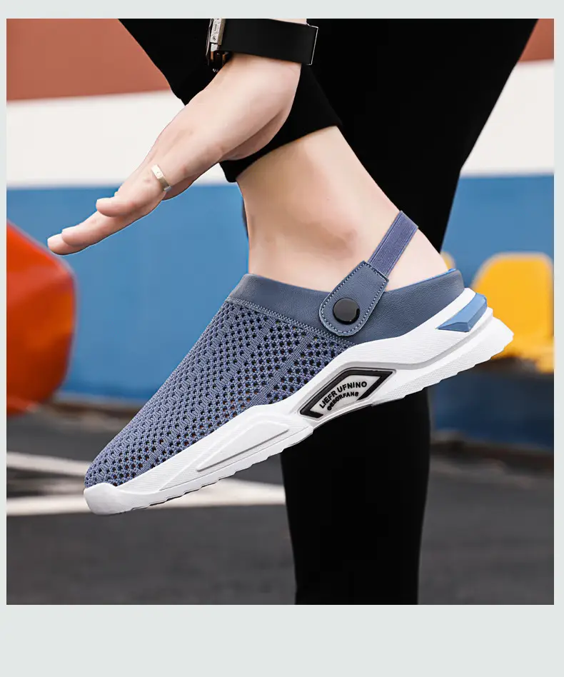 Cross-border plus size Men's Shoes Summer Flip-flops Men's Half Slippers Men's Sandals Student Hole-hole Baotou Sandals Beach Shoes — feature 13