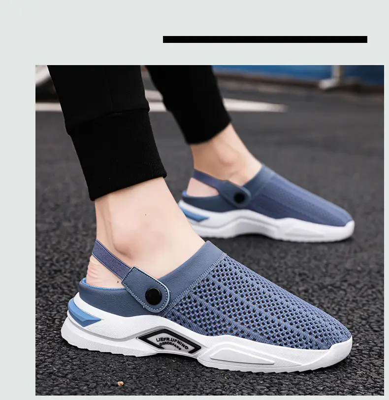 Cross-border plus size Men's Shoes Summer Flip-flops Men's Half Slippers Men's Sandals Student Hole-hole Baotou Sandals Beach Shoes — feature 14