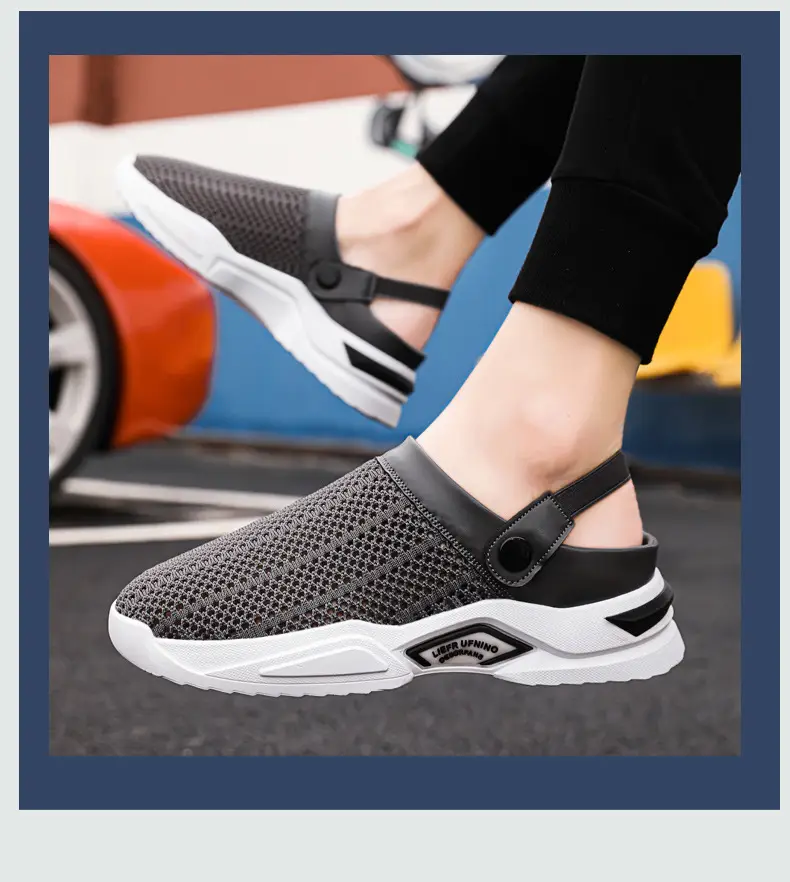 Cross-border plus size Men's Shoes Summer Flip-flops Men's Half Slippers Men's Sandals Student Hole-hole Baotou Sandals Beach Shoes — feature 15