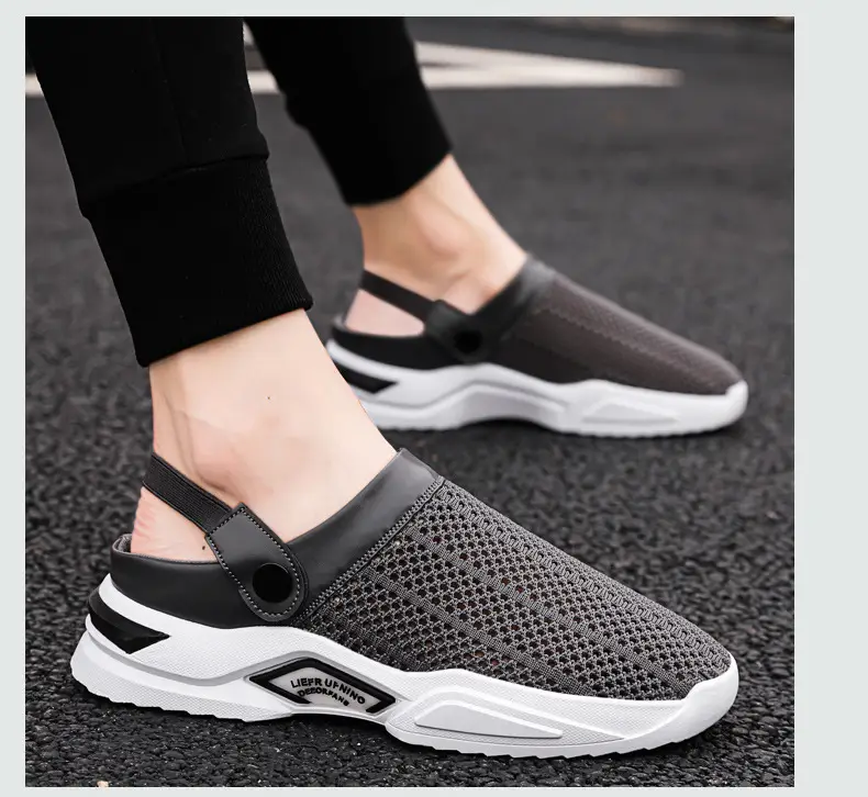 Cross-border plus size Men's Shoes Summer Flip-flops Men's Half Slippers Men's Sandals Student Hole-hole Baotou Sandals Beach Shoes — feature 17
