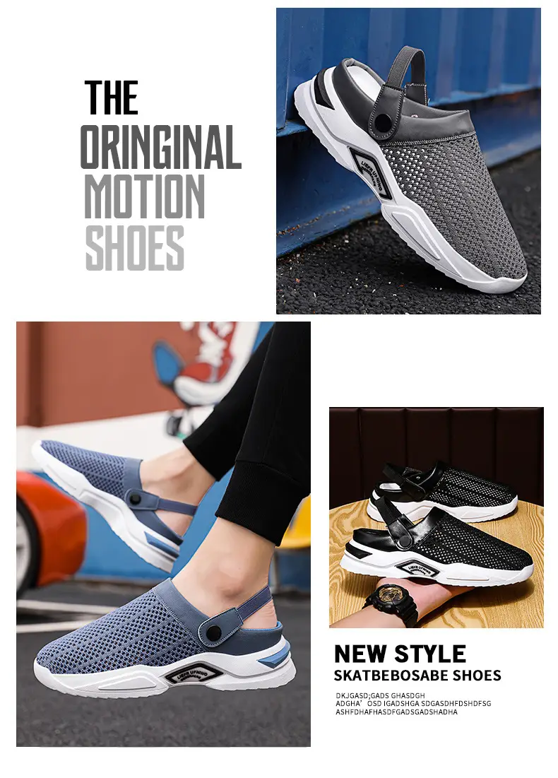 Cross-border plus size Men's Shoes Summer Flip-flops Men's Half Slippers Men's Sandals Student Hole-hole Baotou Sandals Beach Shoes — feature 2