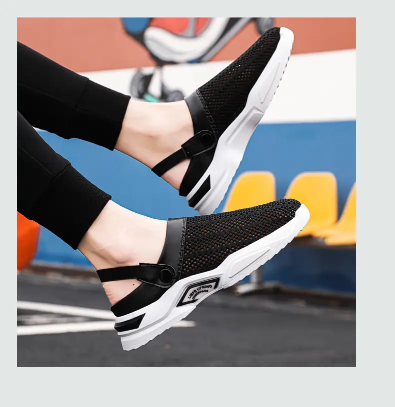 Cross-border plus size Men's Shoes Summer Flip-flops Men's Half Slippers Men's Sandals Student Hole-hole Baotou Sandals Beach Shoes — feature 20