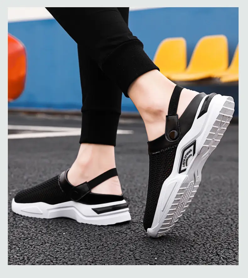 Cross-border plus size Men's Shoes Summer Flip-flops Men's Half Slippers Men's Sandals Student Hole-hole Baotou Sandals Beach Shoes — feature 24