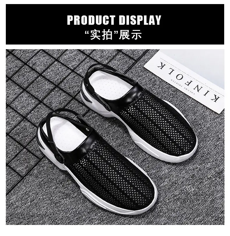 Cross-border plus size Men's Shoes Summer Flip-flops Men's Half Slippers Men's Sandals Student Hole-hole Baotou Sandals Beach Shoes — feature 25
