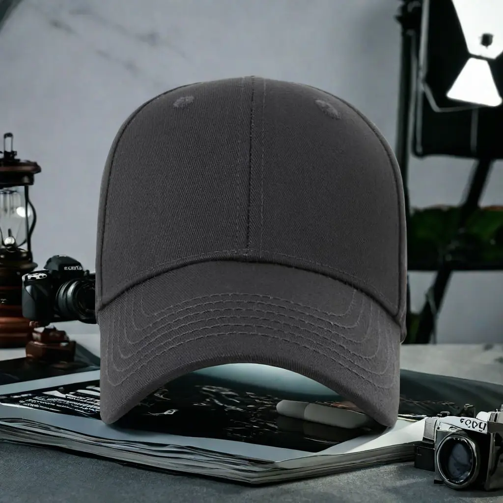 Men's Grey Cotton Baseball Cap UV Protection - Image 41