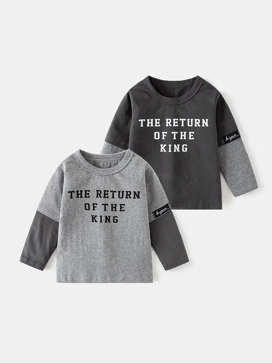 Boys Cotton Long Sleeve T-Shirt "The Return of the King" Grey