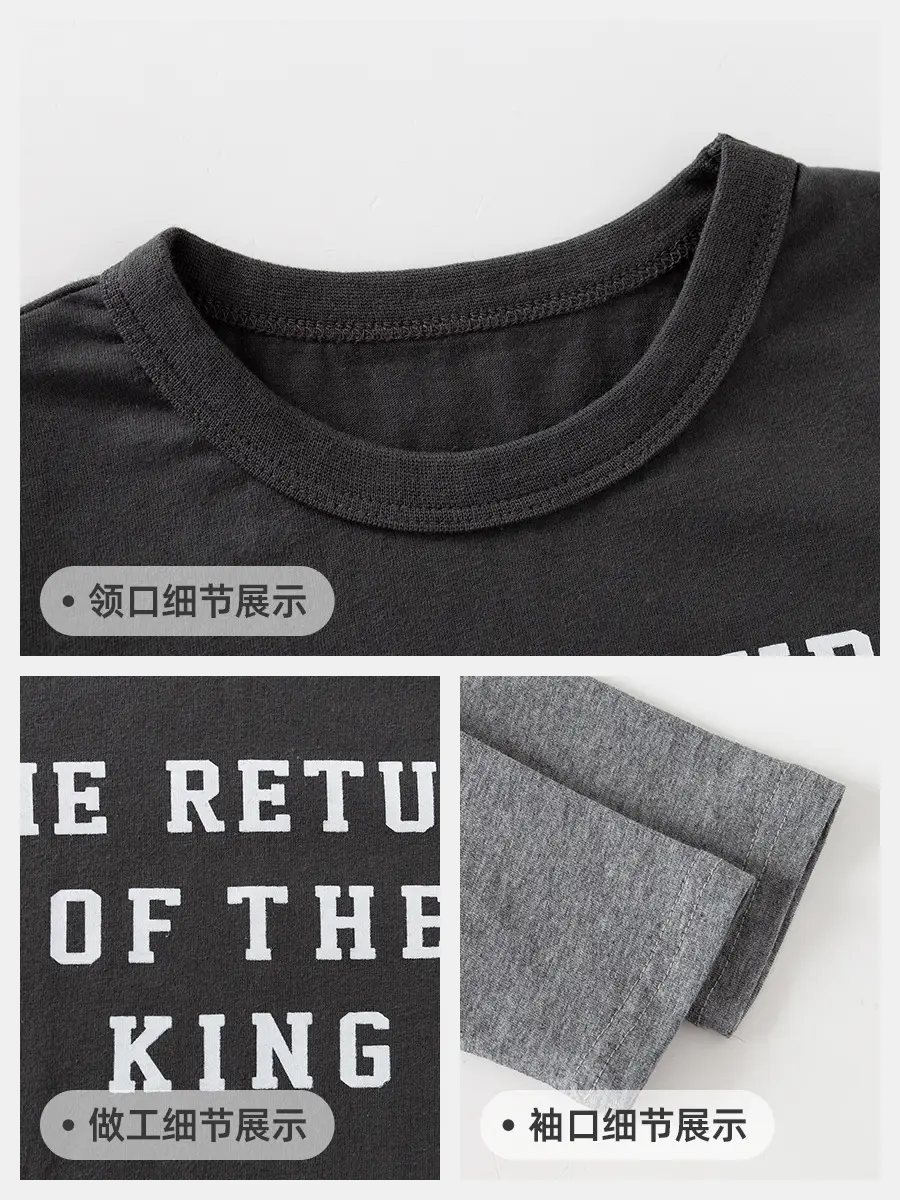 Boys Cotton Long Sleeve T-Shirt "The Return of the King" Grey