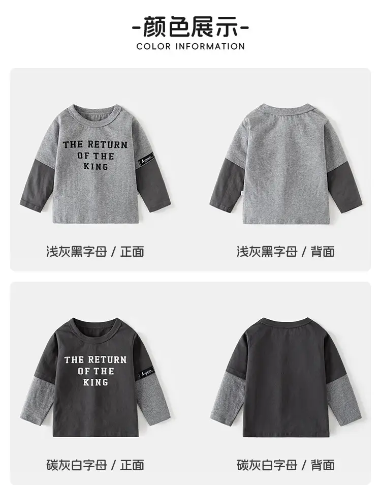 Boys Cotton Long Sleeve T-Shirt "The Return of the King" Grey — feature 5