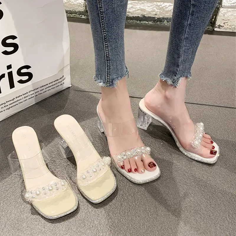 Transparent Crystal Heel Sandals Women High Fashion 2025 - Image 6