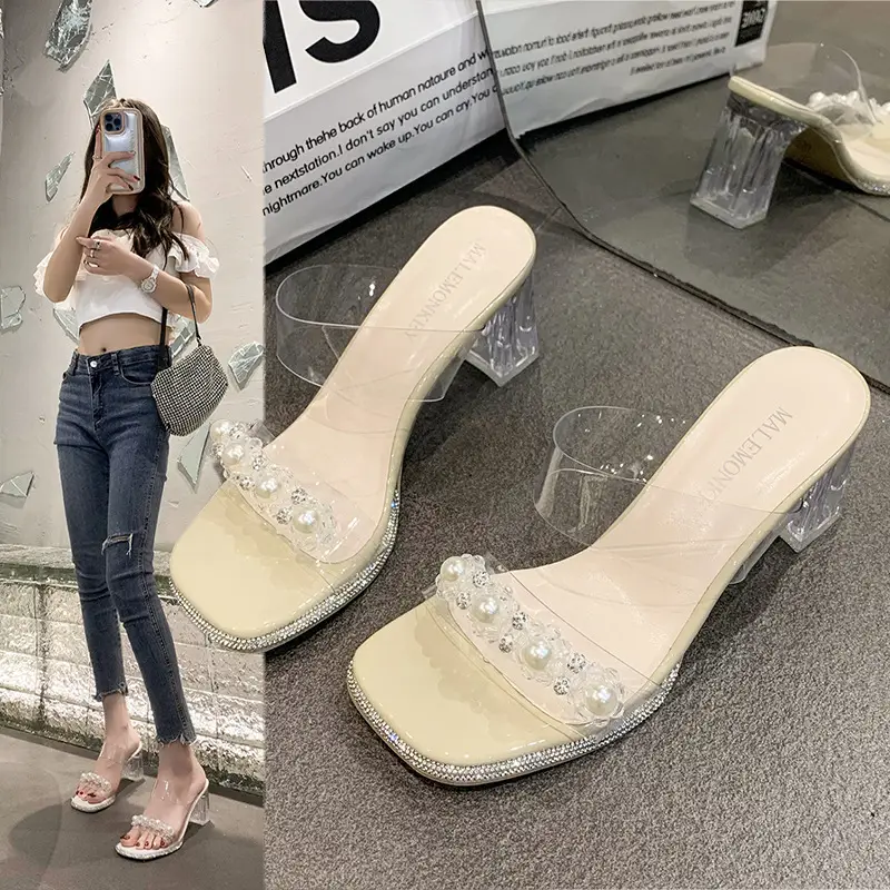 Transparent Crystal Heel Sandals Women High Heels 2025 - Image 4