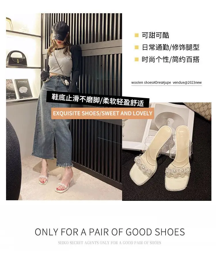 Transparent Crystal Heel Sandals Women High Heels 2025 — feature 1