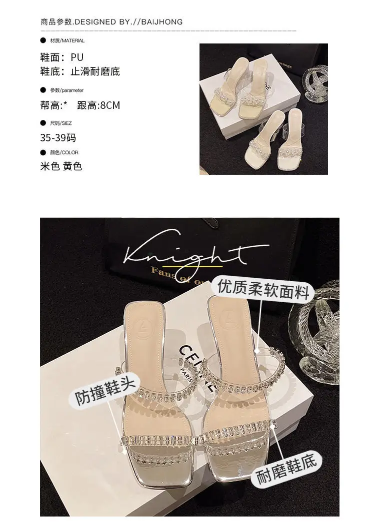 Transparent Crystal Heel Sandals Women High Heels 2025 — feature 2