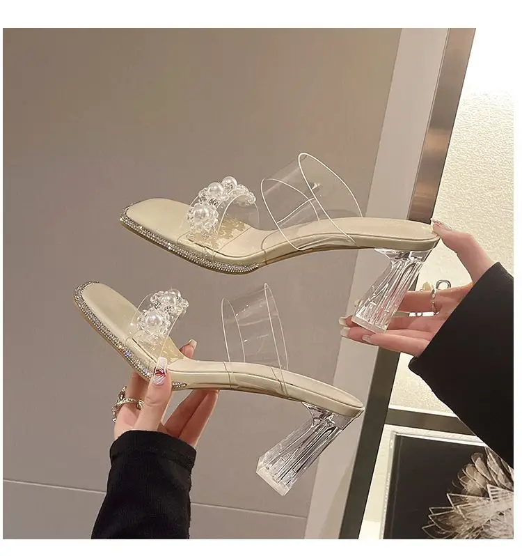 Transparent Crystal Heel Sandals Women High Heels 2025 — feature 4
