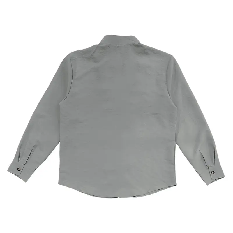 Black Long Sleeve Collar Shirt with Blue Coconut Tree Print — feature 47