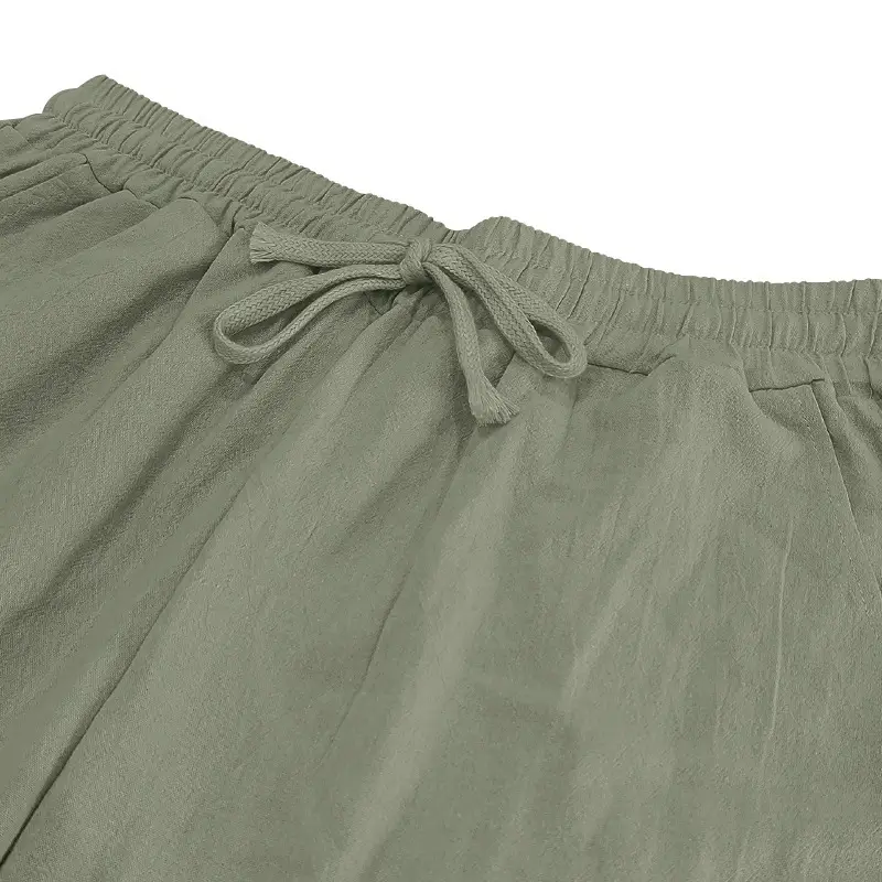 Men Linen Pants White Parrot Print Wide Leg Spring Autumn — feature 51