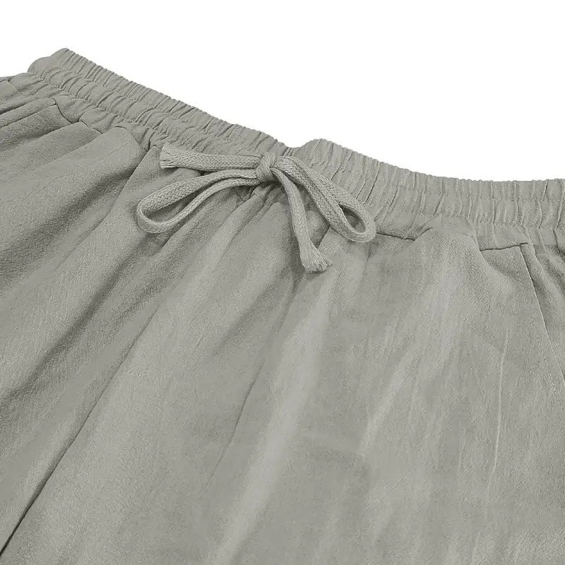 Men Linen Pants White Parrot Print Wide Leg Spring Autumn — feature 58