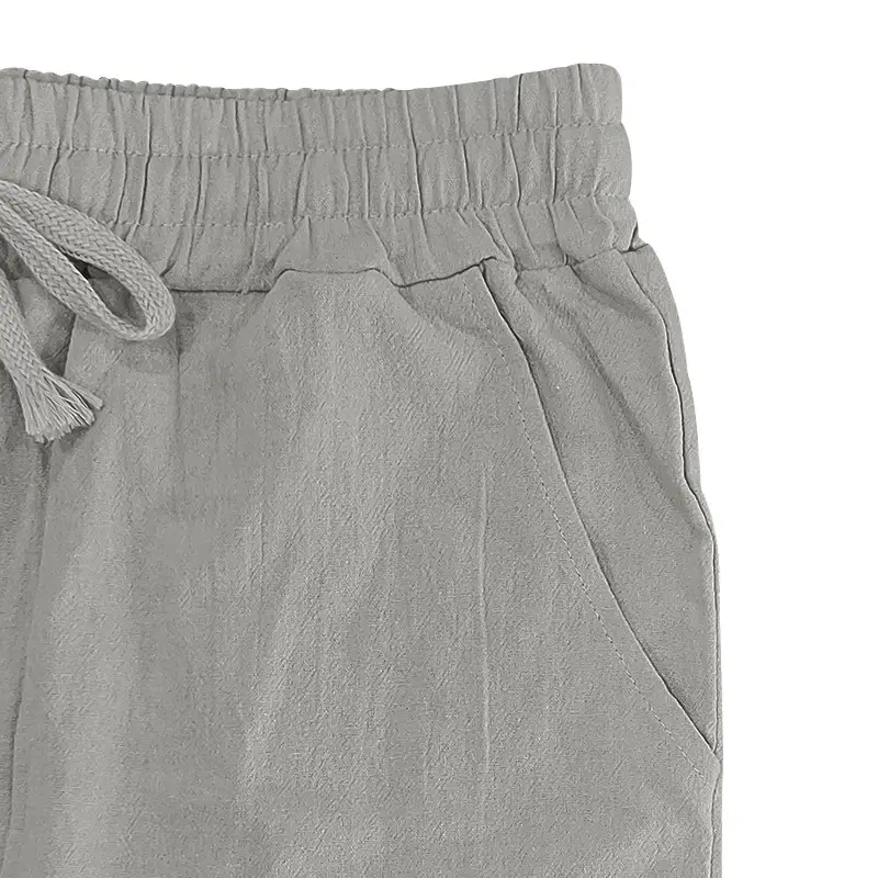 Men Linen Pants White Parrot Print Wide Leg Spring Autumn — feature 59