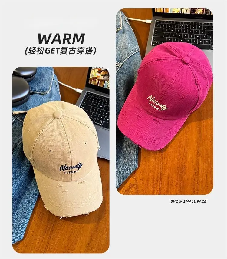 Women's Retro Baseball Cap Wide Brim Sunscreen Duck Tongue — feature 20