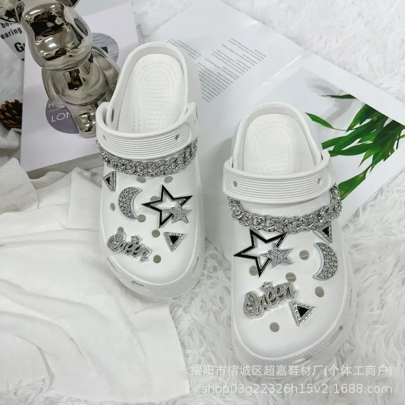 White Korean Style Sneakers for Women with Star & Moon Design