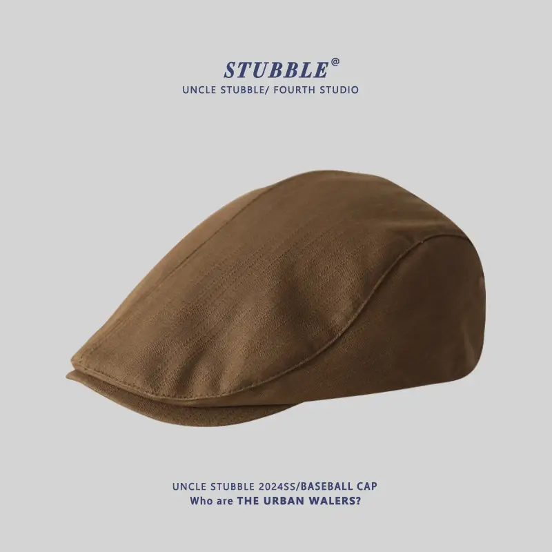 Japanese Style Retro Cap for Boys Girls Brown White Black — feature 11
