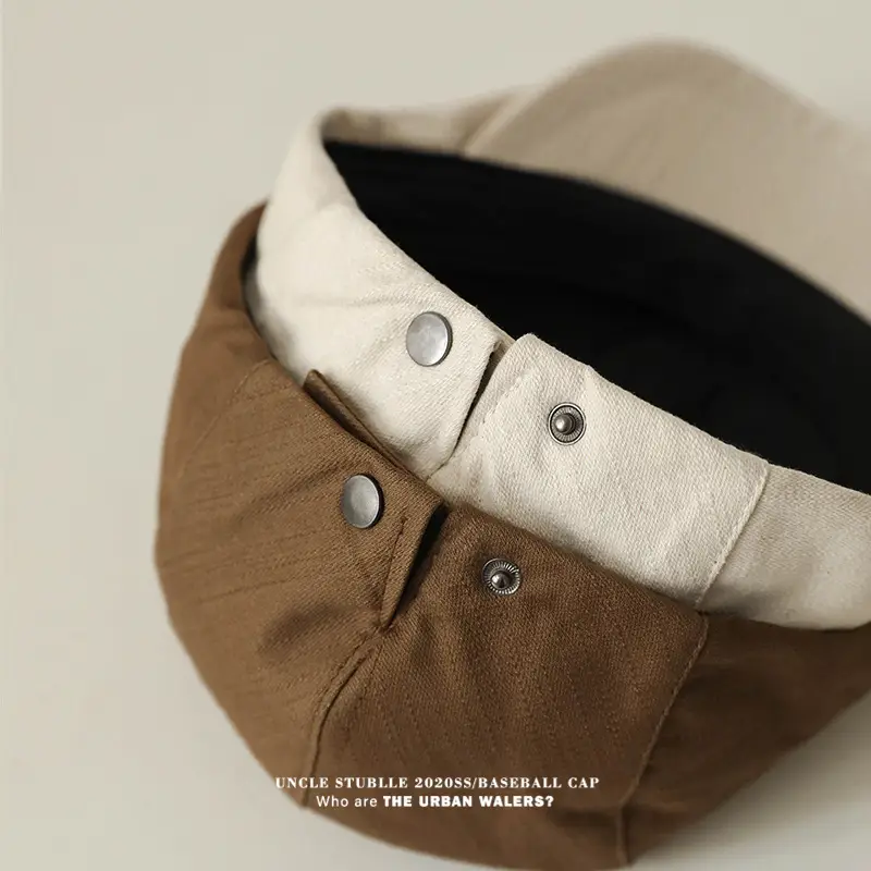 Japanese Style Retro Cap for Boys Girls Brown White Black — feature 5