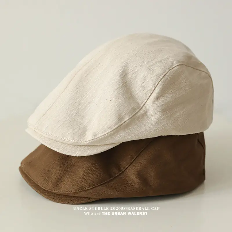 Japanese Style Retro Cap for Boys Girls Brown White Black — feature 6